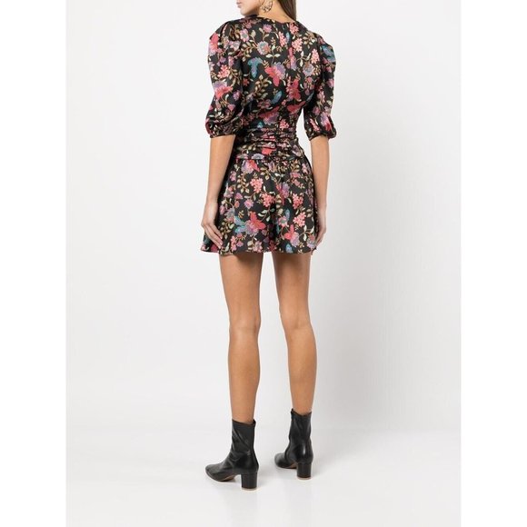 MISA Los Angeles Narcissa Dress Gemstone Floral Satin - Picture 7 of 7